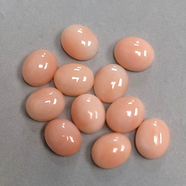 10x12MM OVAL CABOCHON  NATURAL PINK CORAL